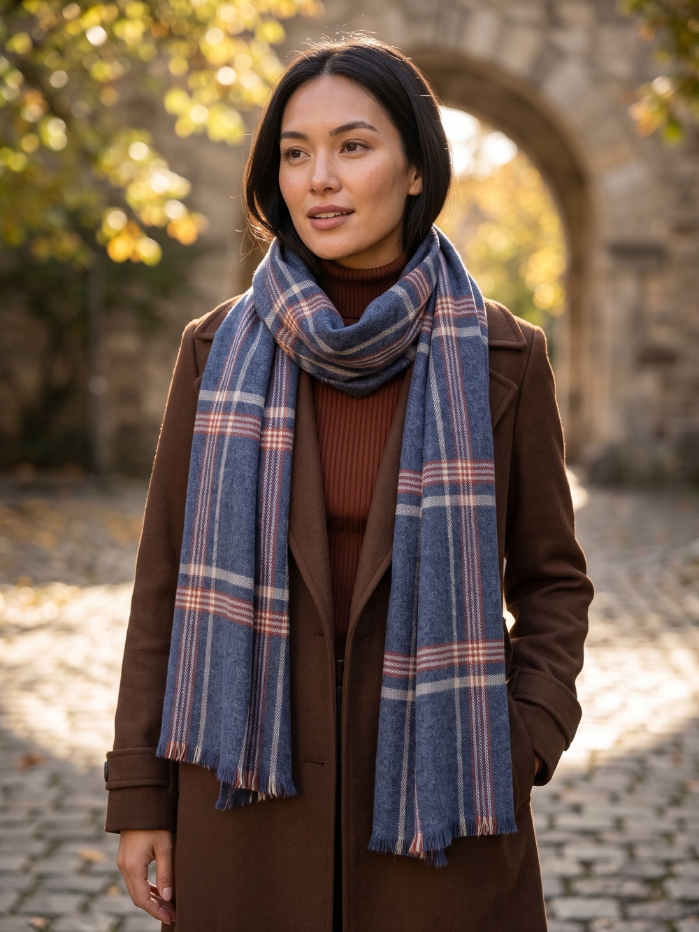 Oversized Plaid Blanket Scarf Soft Sparkle Shawl Wrap Heritage Preppy Cozycore